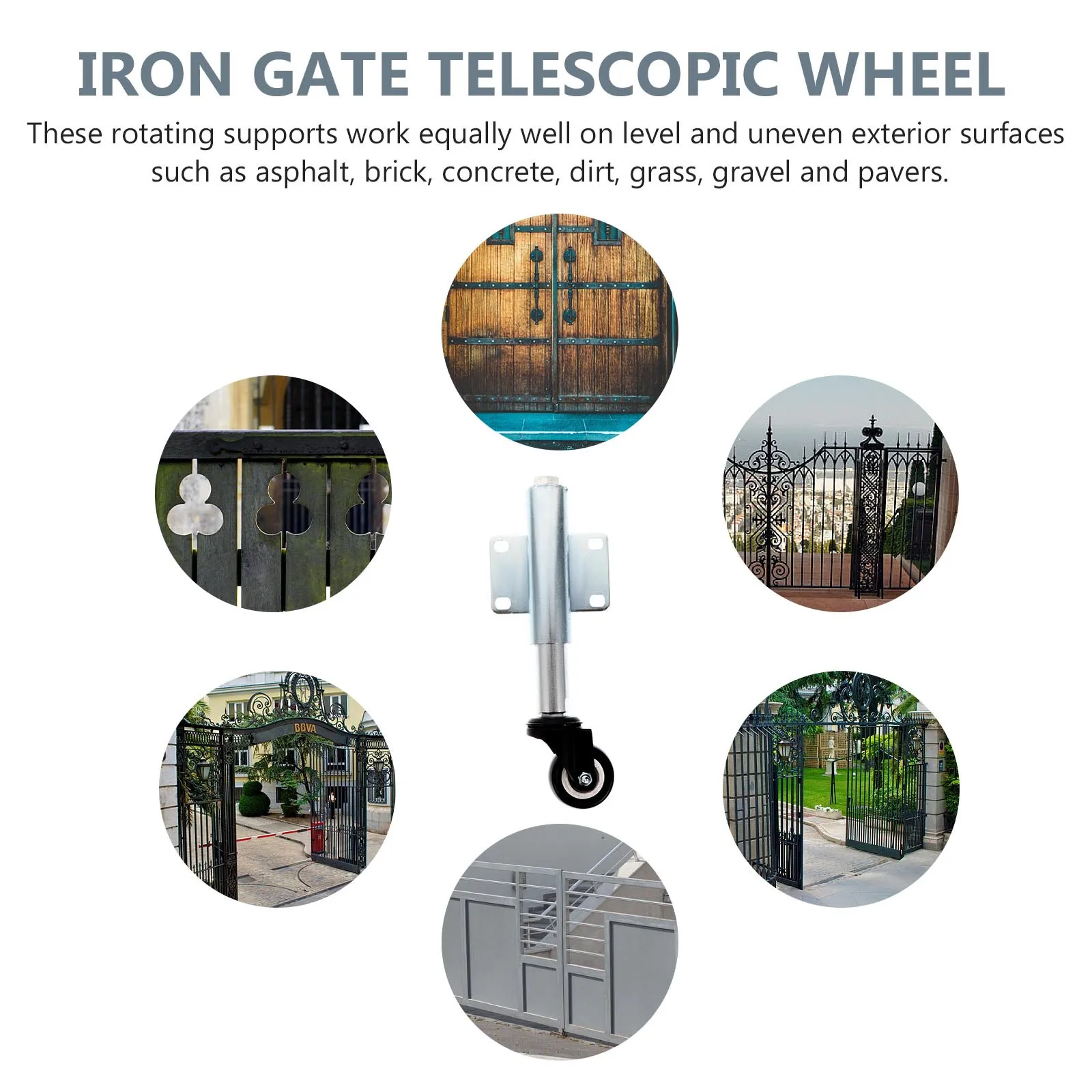 

2 Inch Pu Swivel Caster Wheel Spring Loaded Gate Door Roller For Commercial Use Iron Pu Caster Hardware