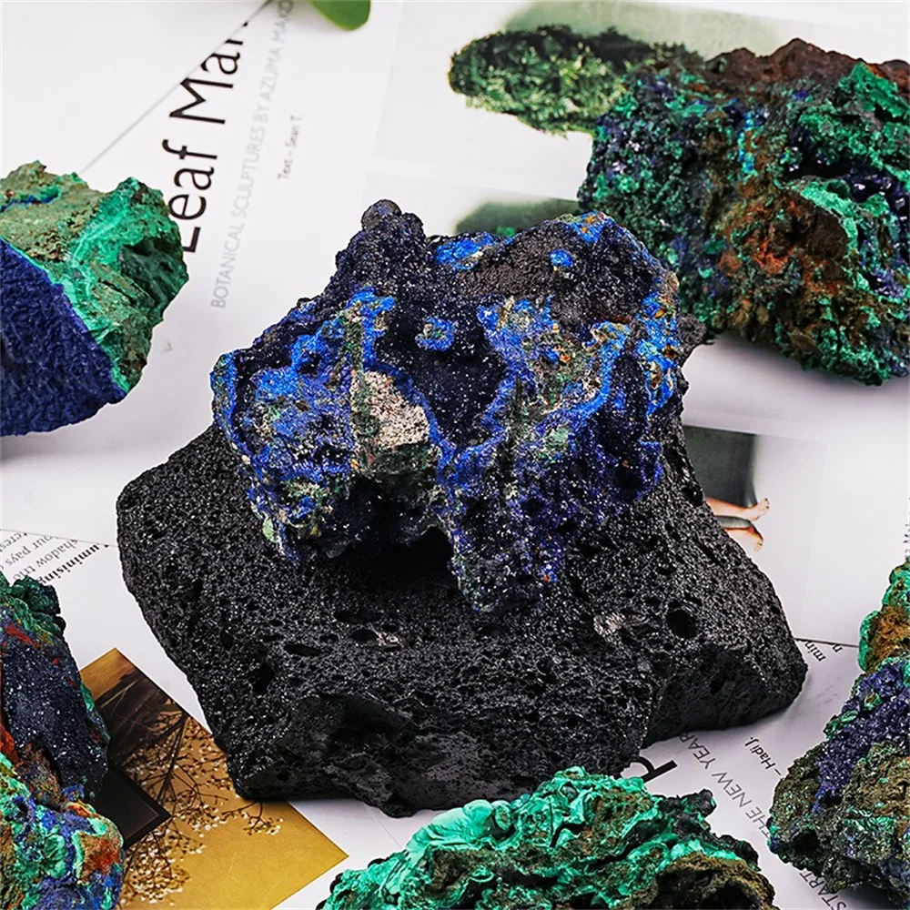 Natural azurite original decoration specimen size size azurite crystal ore teaching decoration