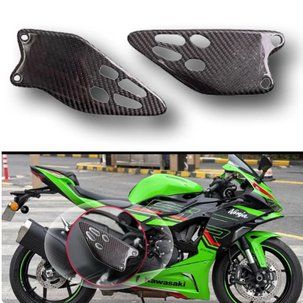 

Foot Rests For Kawasaki ZX 6R ZX-6R ZX6R 2024 2019-2023 Real Carbon Fiber Motorcycle Accessories Fairing Heel Guards plates