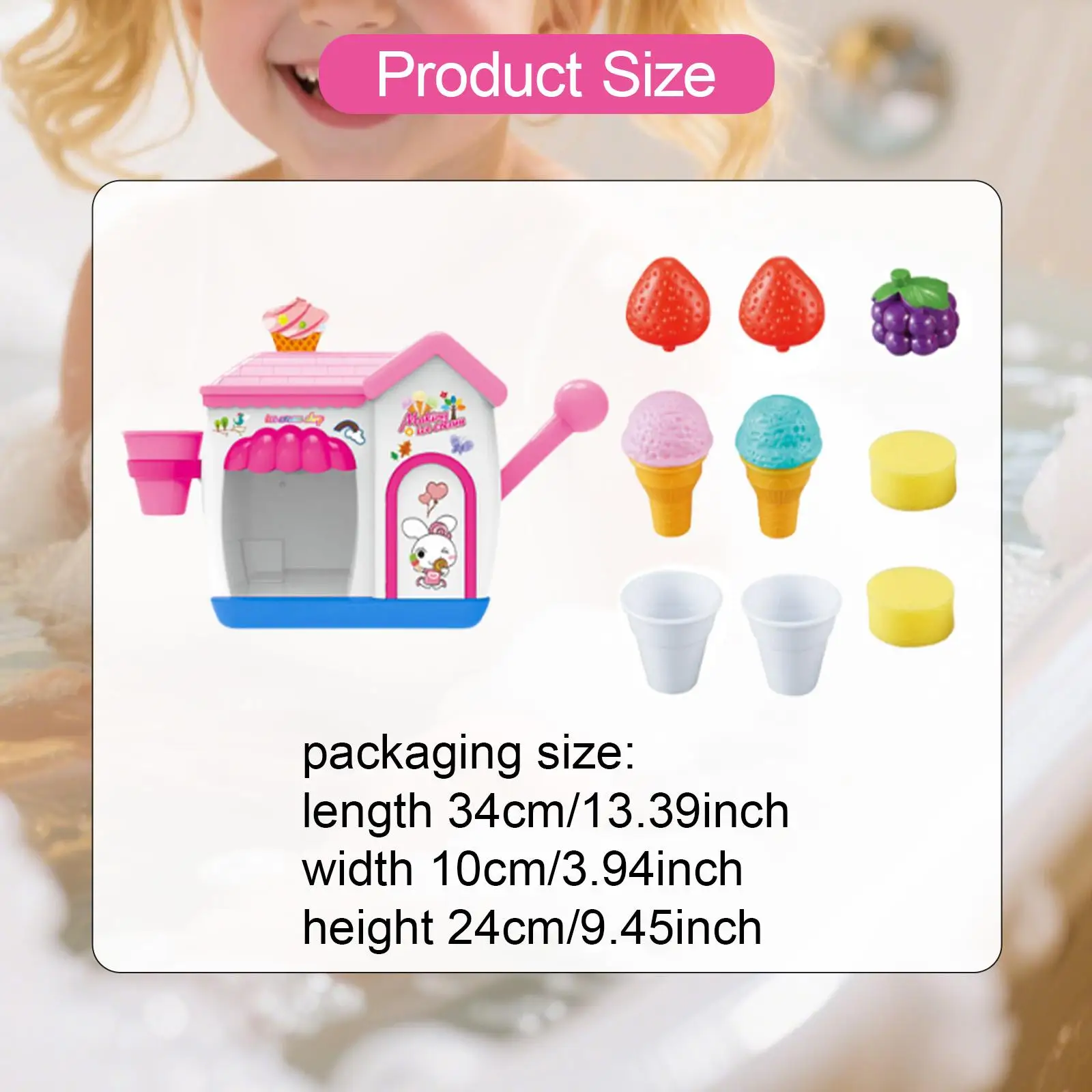 Baby Bath Toy Ice Cream Foam Maker for Age 3-5 Years Old Boys Girls Kids