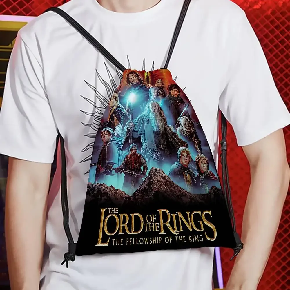 حقيبة ظهر كلاسيكية T-The L-Lord O-Of T-The R-Rings Fantasy Movie قطعة واحدة برباط، حقيبة ظهر برباط قابلة للتعديل