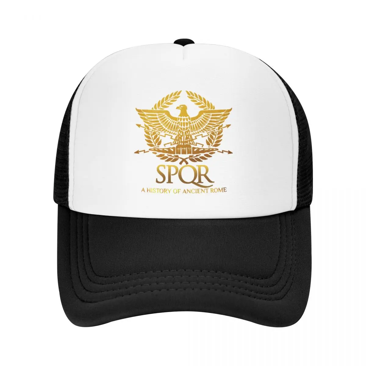 Gorra de camionero de Imperio Romano SPQR personalizada, camiseta de gladiador para adultos, emblema de águila dorada Imperial, gorra de béisbol ajustable, sombrero deportivo para papá