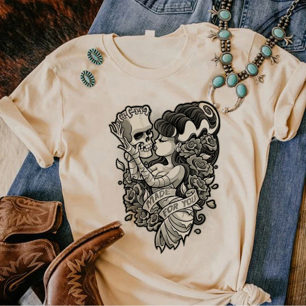 Rockabilly t shirt women graphic top girl anime funny manga clothes