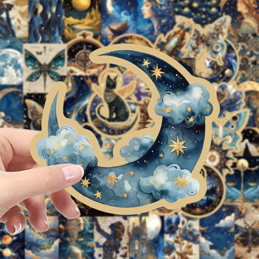 10/30/50pcs Mysterious Universe Galaxy Stickers Planet Moon Aesthetic Decals DIY Luggage Phone Suitcase Cool Cartoon Sticker Toy