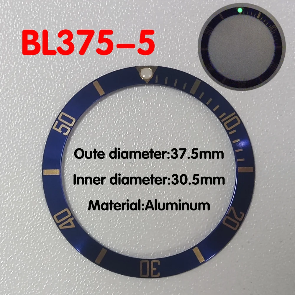 37.5mm watch ceramic/aluminum bezel accessories suitable for 40mm men\'s watch case modification bezel accessories