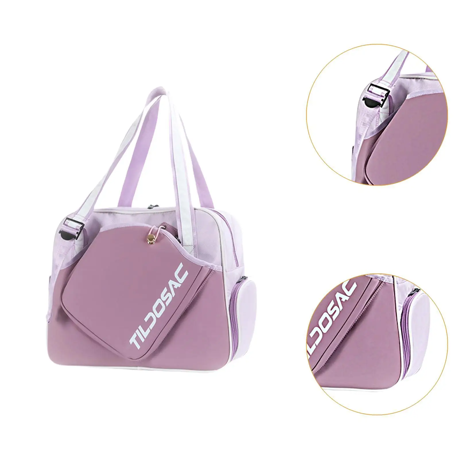 Pickleball Racquet Bag with Shoe Compartment Waterproof Portable Practical Adjustable Versatile Racket Carrying Bag for Fitness
