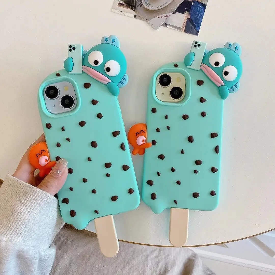 

New Hangyodon Phone Case ice Cream For iPhone 15 12 Suitable for 13/14 Pro Max Phone Case Anti Srop Cute Holiday Gift