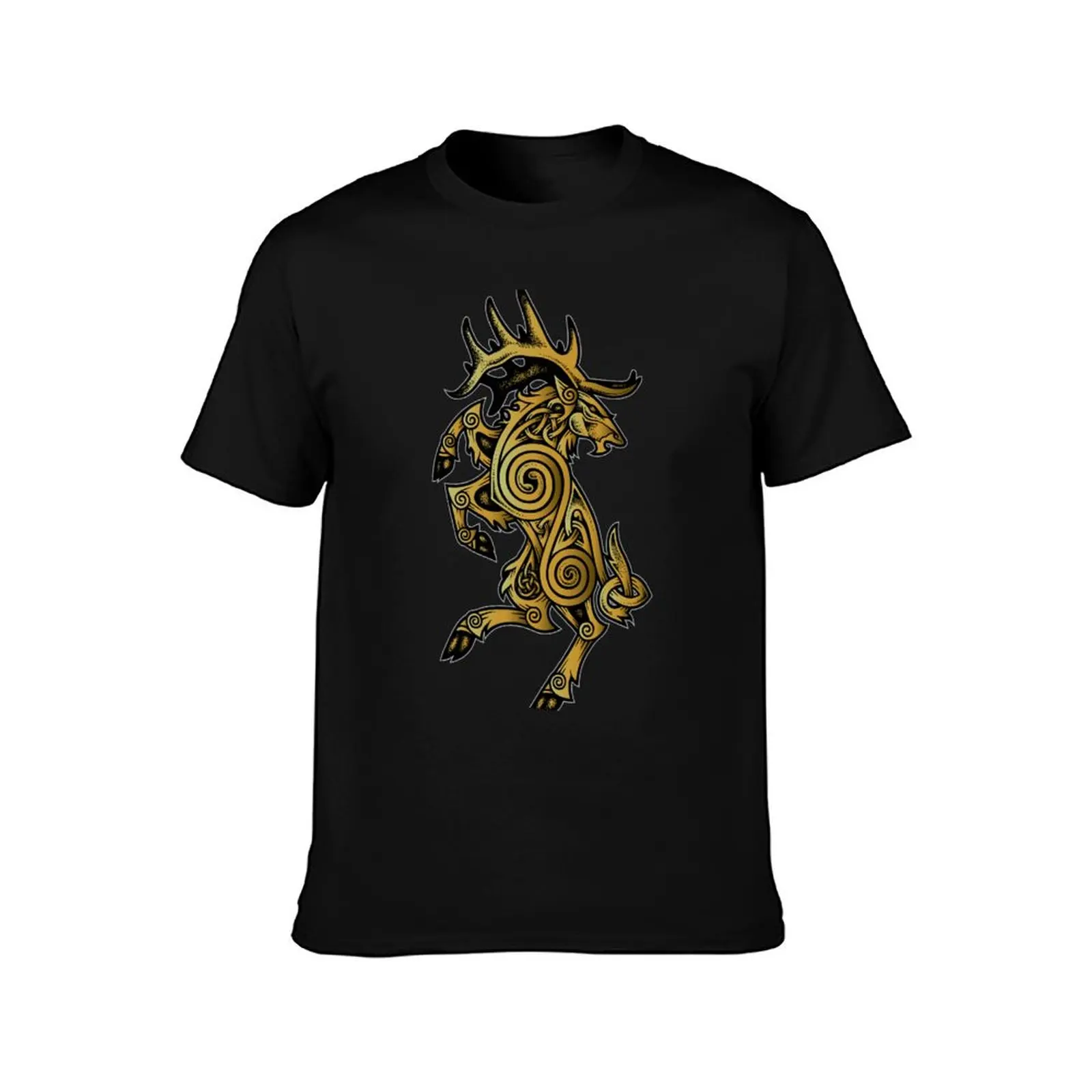 Celtic Elk Rampant T-Shirt plus sizes kawaii clothes men clothes