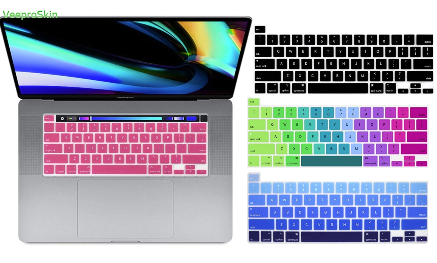 US layout keyboard cover protector Skin,Silicone Protector for MacBook New Pro 16 Inch 2019 Release with Touch Bar and Touch ID