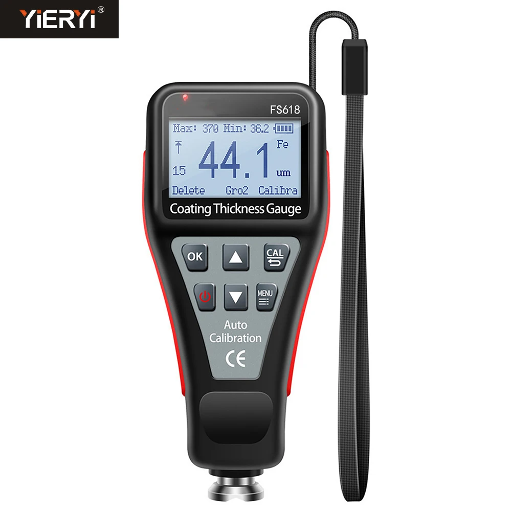 

HK301Digital Coating Thickness Gauge 0-1500um Car Paint Film Thickness Tester Electroplated Metal Measure FE/NFe Meter USB Share