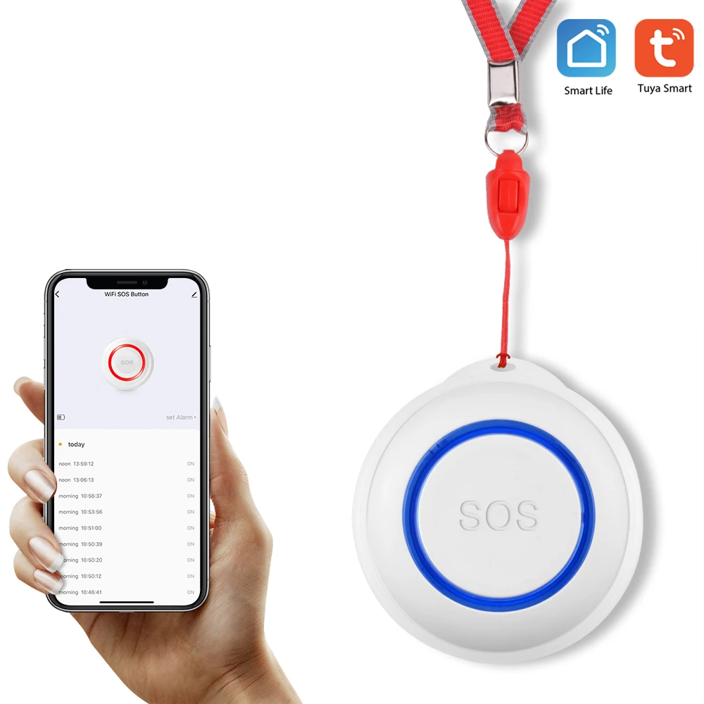 Eleopard TUYA Smart WiFi Wireless SOS Emergency Home Burglar Alarm Sensor 2.4G Panic Button