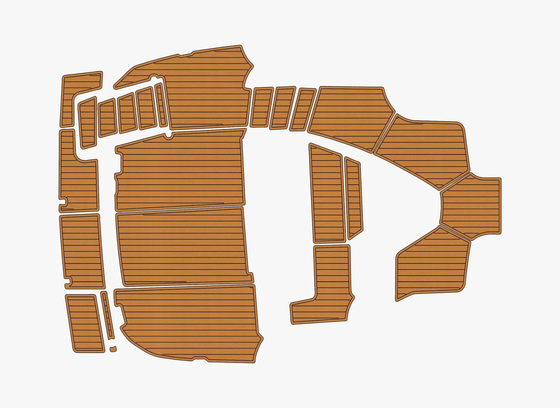 Non-Slip EVA Faux Teak Marine Mat Self-Adhesive 6mm Yacht Cockpit Pad for 1997 Mainship 34 Boat Decking Easy Install