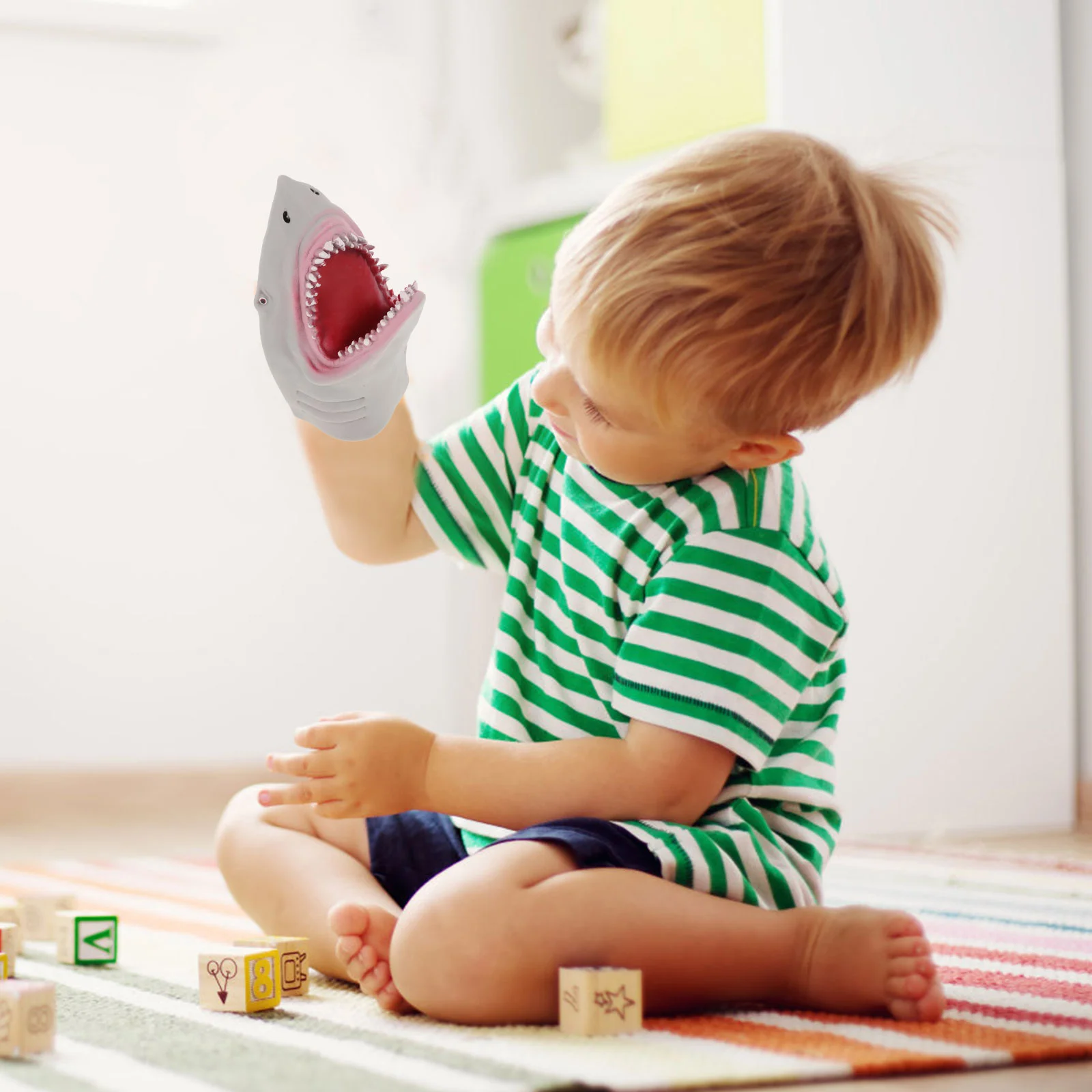 1pc simulado oceano tubarão mão fantoche brinquedo luvas de tubarão de plástico brinquedo dos desenhos animados adereços de contar histórias brinquedo de interação pai-filho