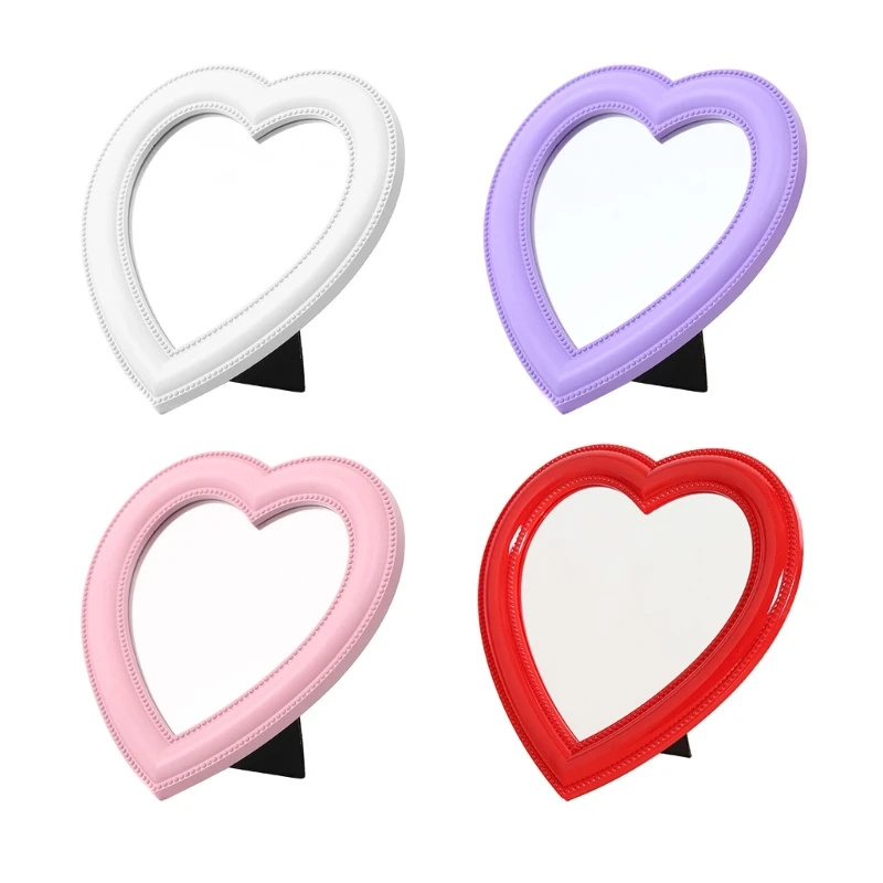 Makeup Mirror Heart Shaped Wall Desktop Mirror Cosmetic Vanity Mirror for Women Drop Shipping