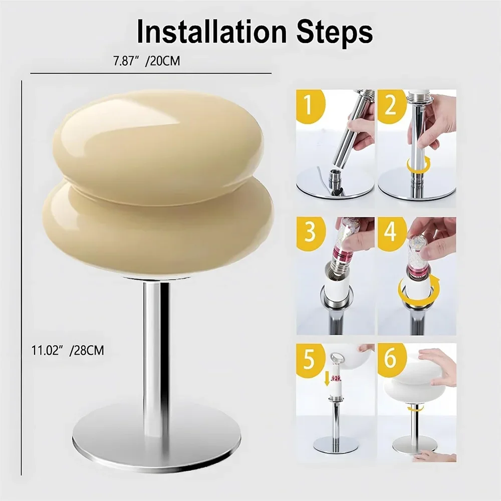 مصباح طاولة عتيق لغرفة النوم في منتصف القرن، ضوء ليلي قابل للتعتيم، مصباح مكتبي جمالي على شكل بيضة، إضاءة محيطة لغرفة المعيشة #6