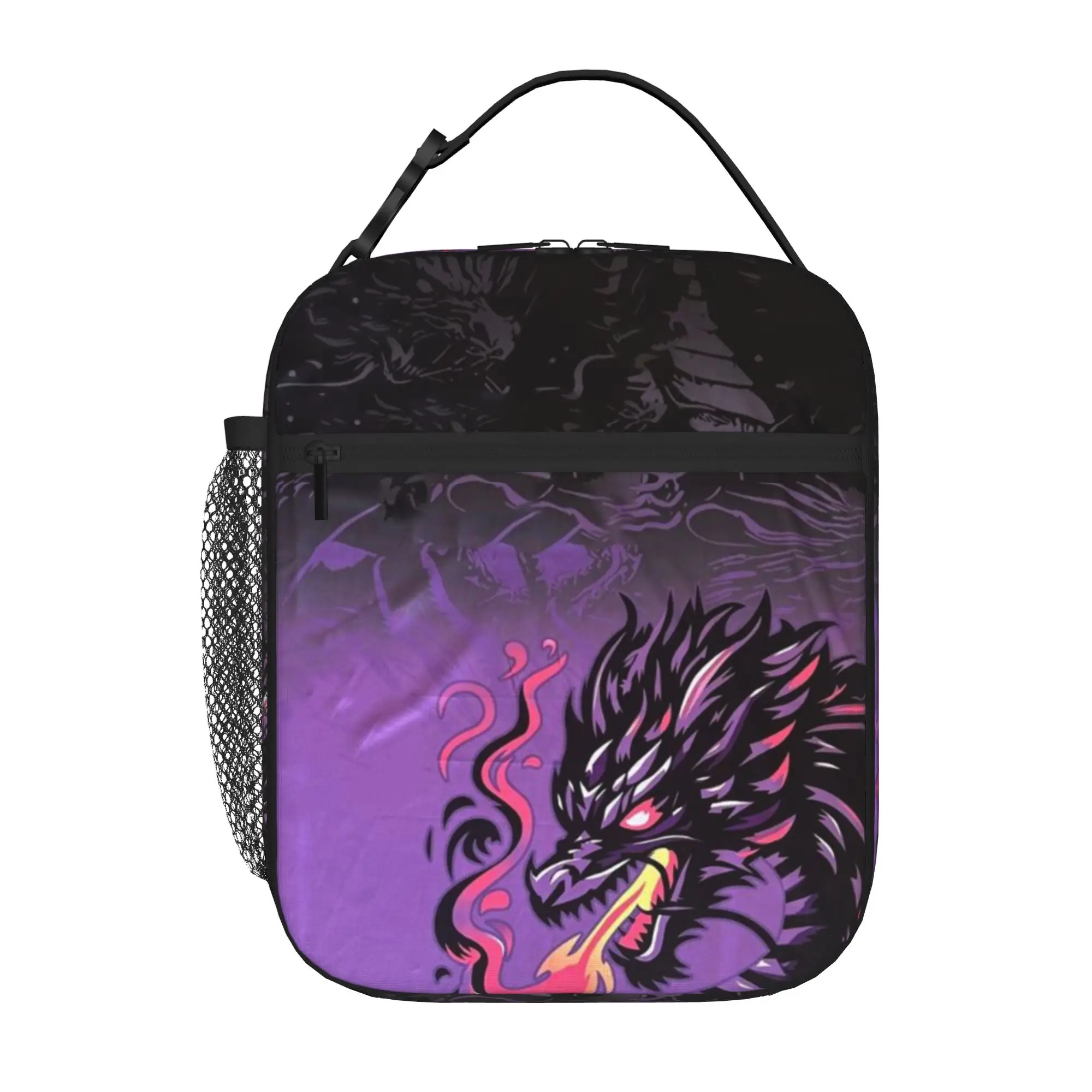 Back to school season  Lunch Bag Purple Black Dragon Fantasy Art New Fashionable Personalised Lightweight Lunch Bag