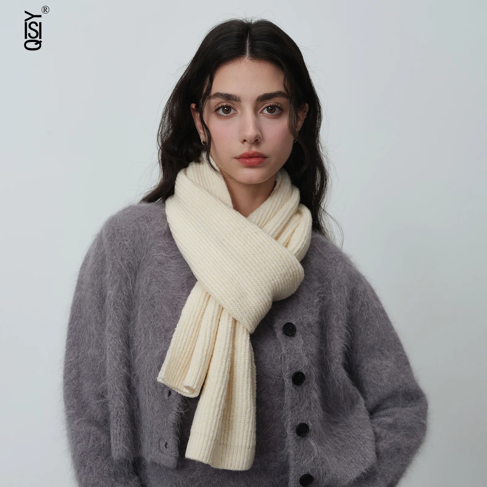 Bufanda de lana de punto cálida de nuevo estilo coreano de invierno, bufanda y cuello de mujer suaves, cómodos y de moda