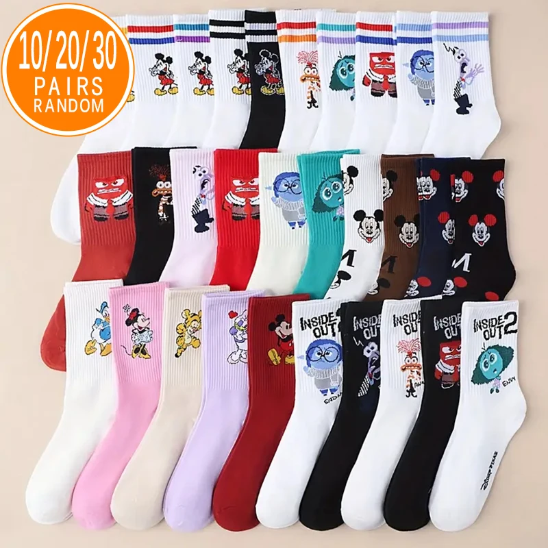 

10/20/30 Four Season Universal Unisex Disney Fashion Cute Anime Cartoon Series Versatile Casual Breathable Mid Tube Socks