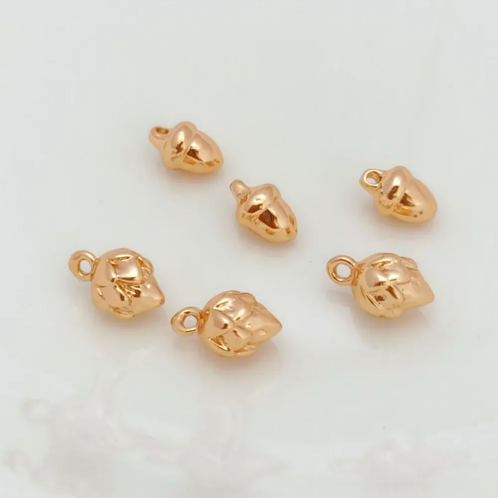 برعم زهرة ذهبي عيار 14 قيراط، زهرة، صامولة صنوبر، قلادة صنوبر صغيرة، سوار، قلادة، مواد إكسسوار يدوية الصنع