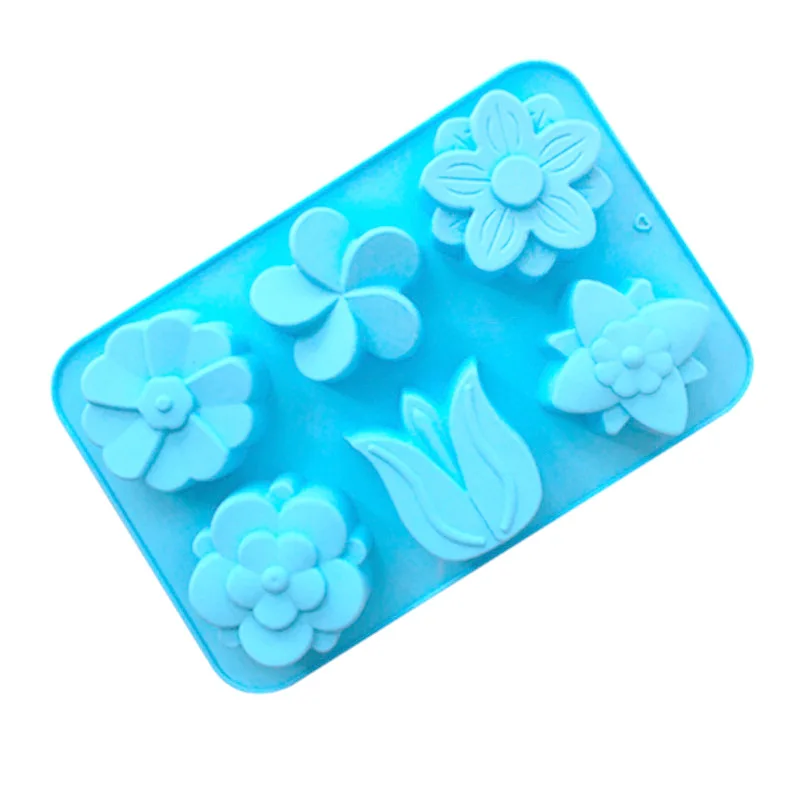 6-even Different Flower-Shaped Silicone Cake Mold Handmade Soap Aromatherapy Plaster Tulip Mould 137