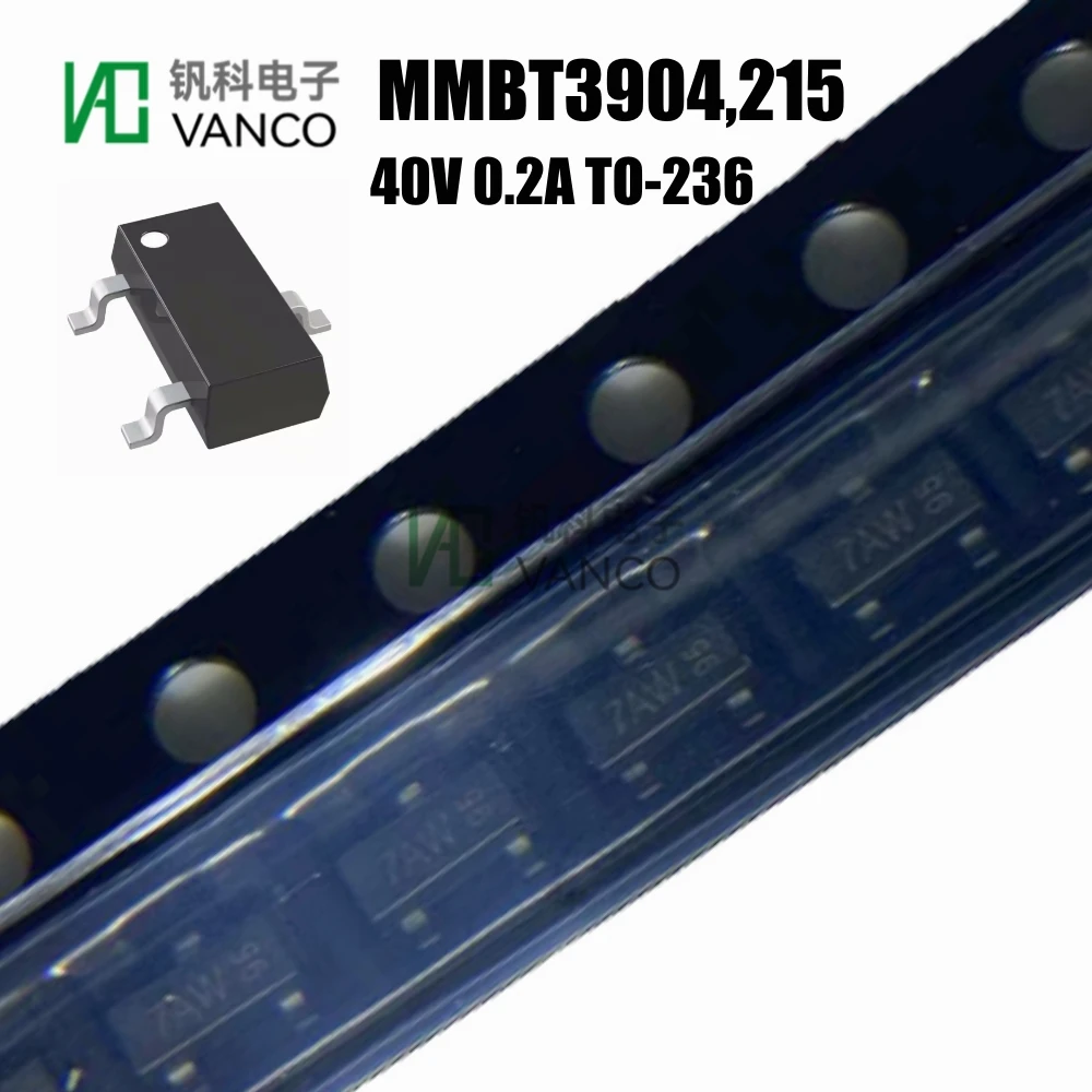 New Original 100pcs MMBT3904,215 Transistor Triode TO-236 Small Signal NPN 40V 200mA