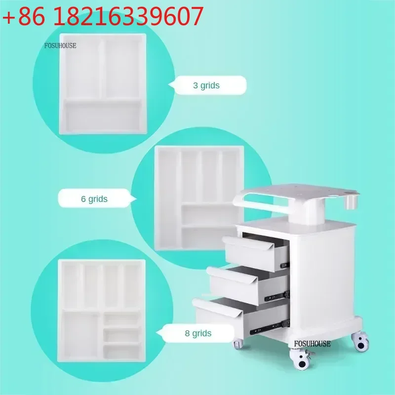Minimalist Modern  Trolley for Medical Beauty  Trolley Portable Organizer Cart with Wheels  Equipment Furniture