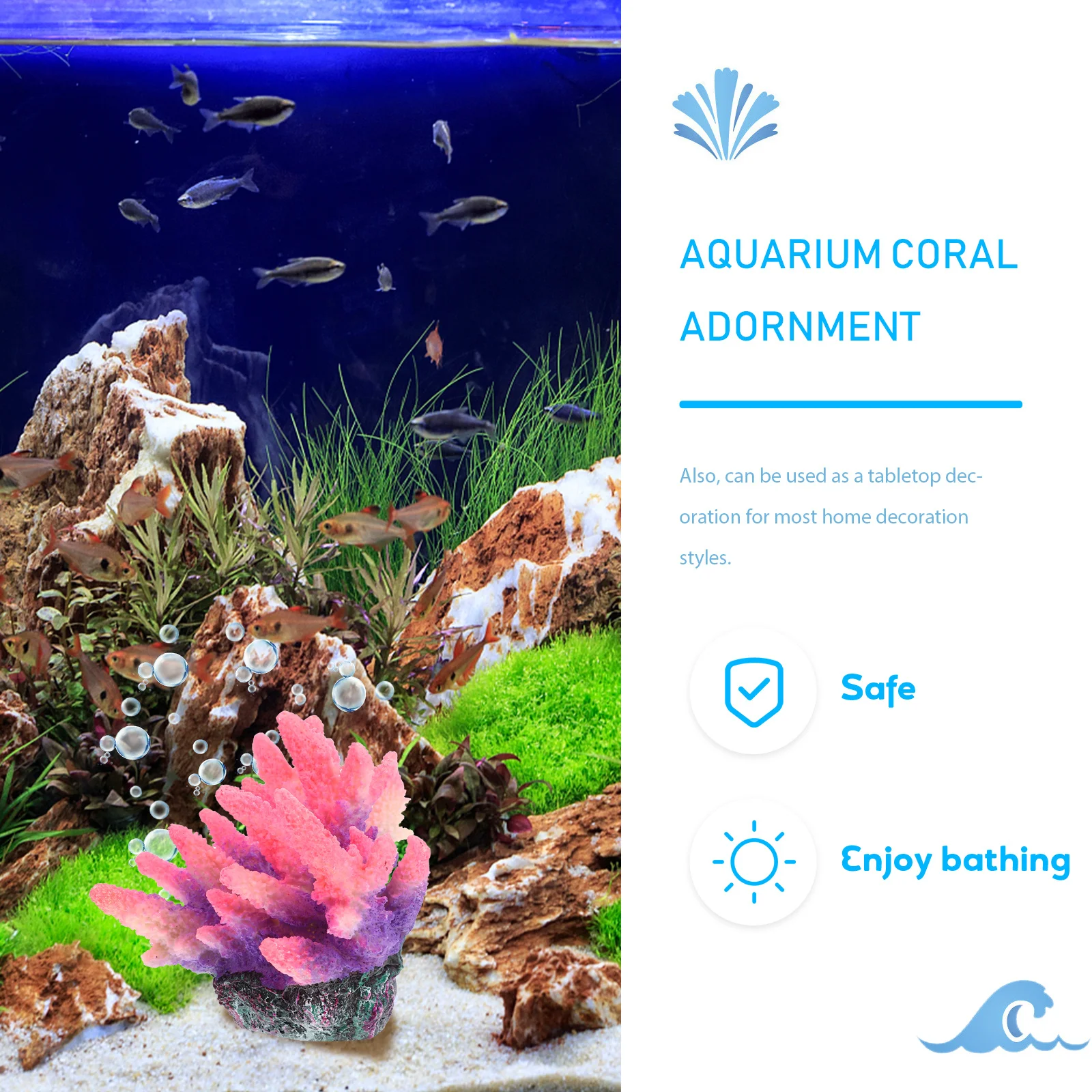 

Artificial Coral Reef Decor Realistic Resin Coral Statue Fish Tank Landscaping Aquarium Decoration Ornament Aquarium Decoration