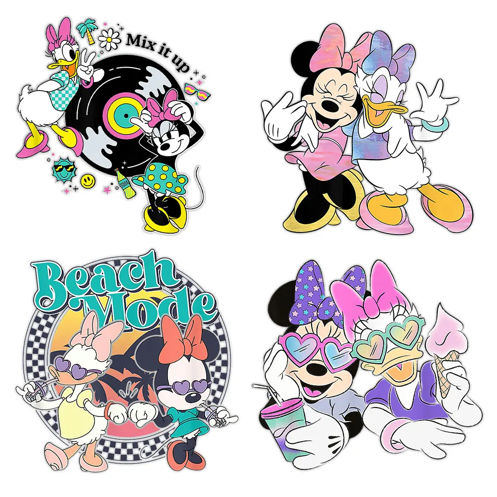 Mickey Minnie Daisy Iron on transfers Heat Press Prints Decals for Clothes Thermal transfer stickers