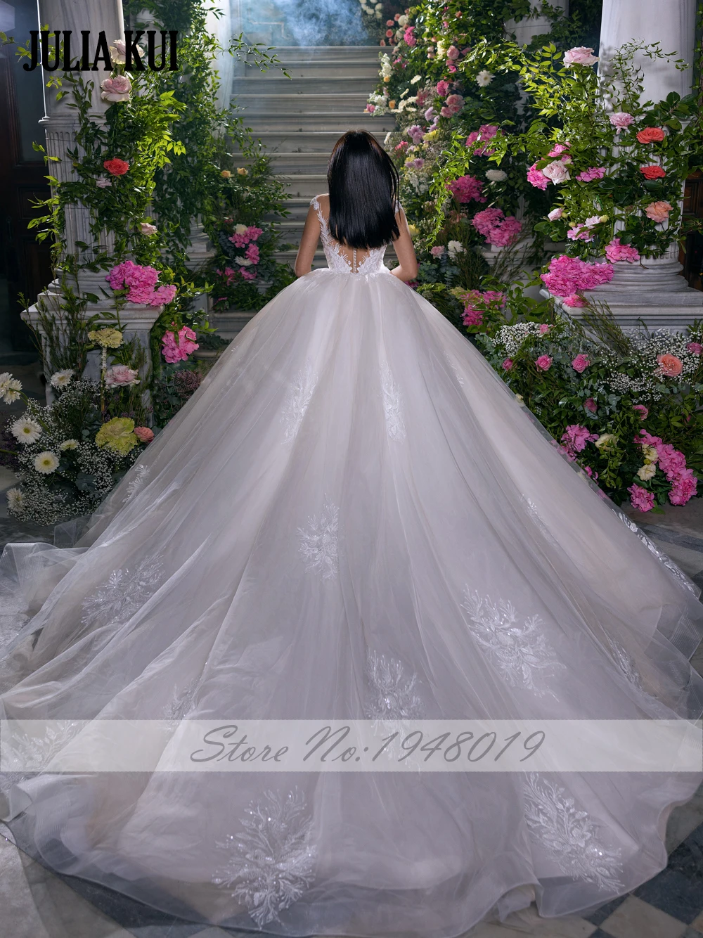 Julia Kui Nieuwe Stijl Elegante Zijdeachtige Oraganza Baljurk Prinses Trouwjurken Applicaties Vestido De Noiva Princesa Para Casamento