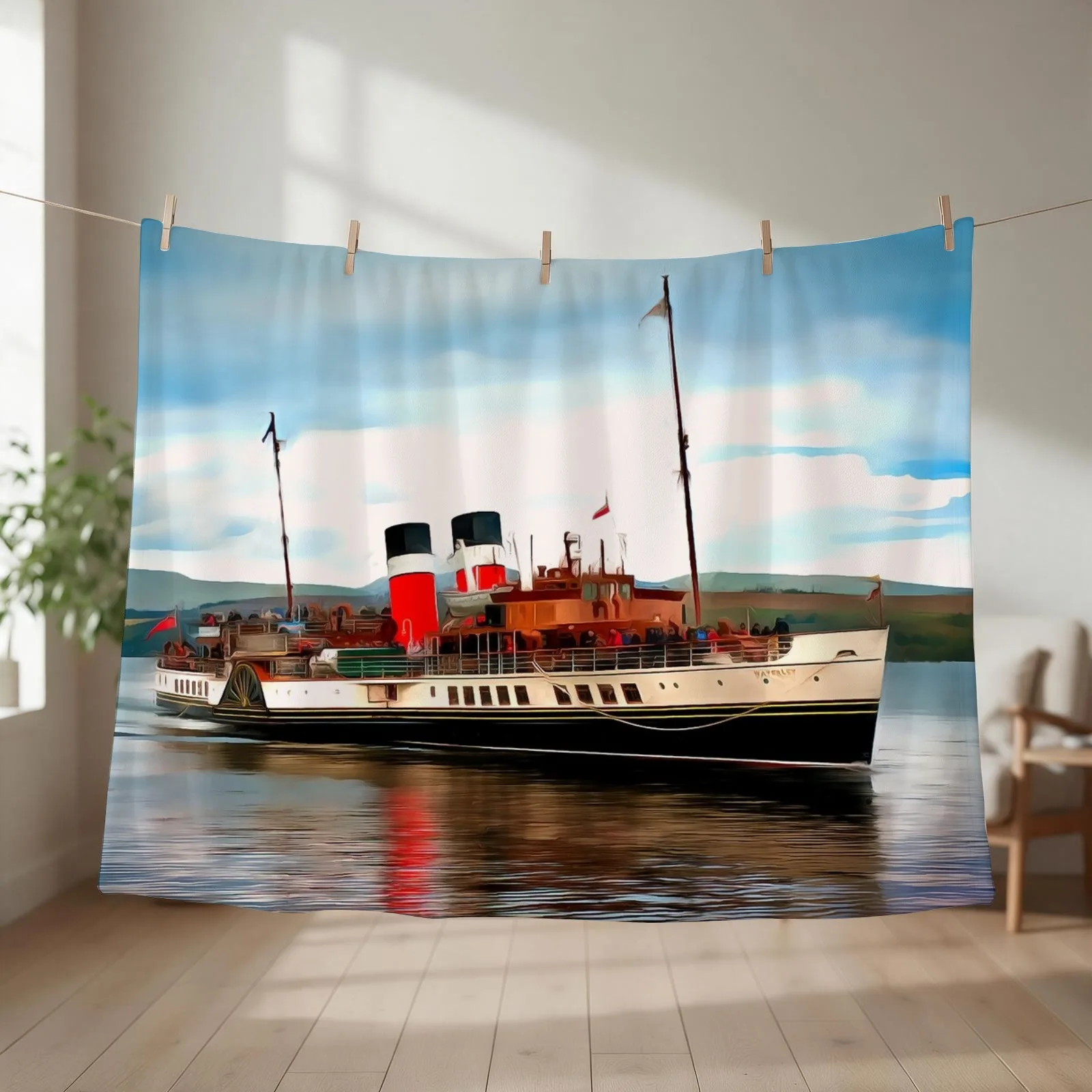 Waverley Paddle Boat (Painting) Throw Blanket couch cozy soft plush fuzzy picnic outdoor blanket