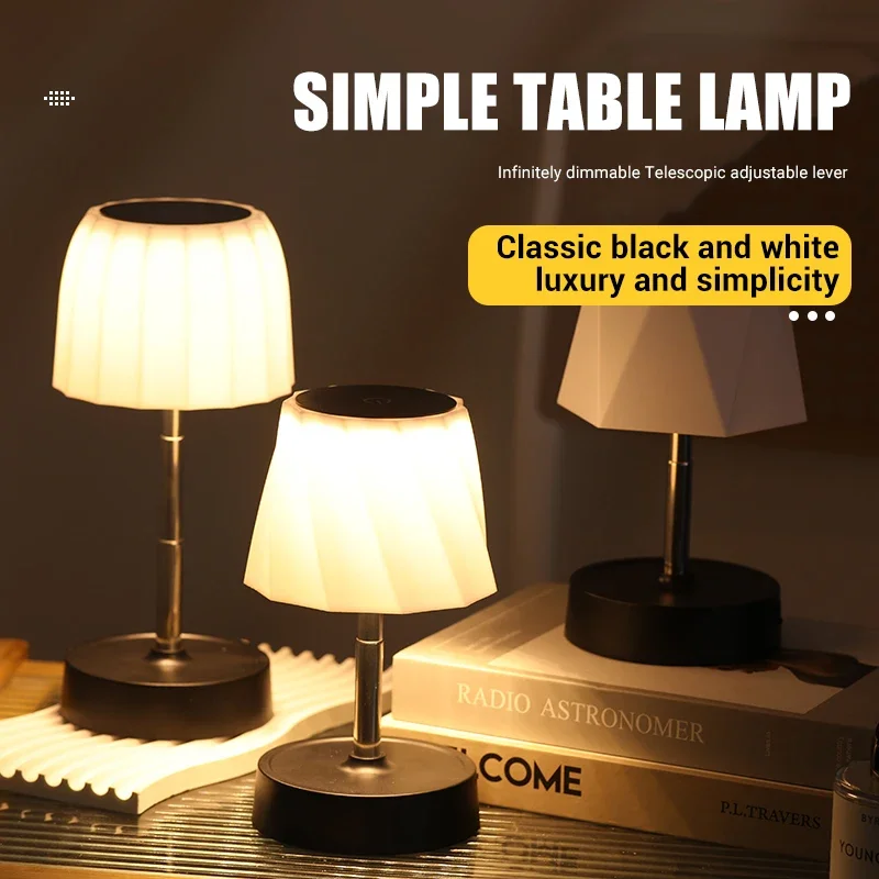 Cordless LED Night Light USB Rechargeable Sleeping Light  Adjustable Touch Switch Table Lamp with Telescopic Adjustable Lever