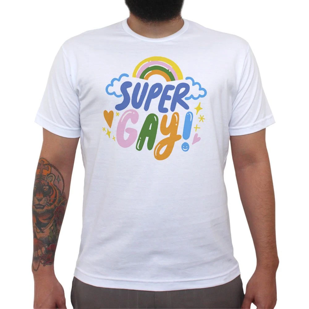 Super Gay Men's T-Shirt with Various Printed Styles Cotton T-Shirt White Tee Shirts Men Large Size Tee S-5XL