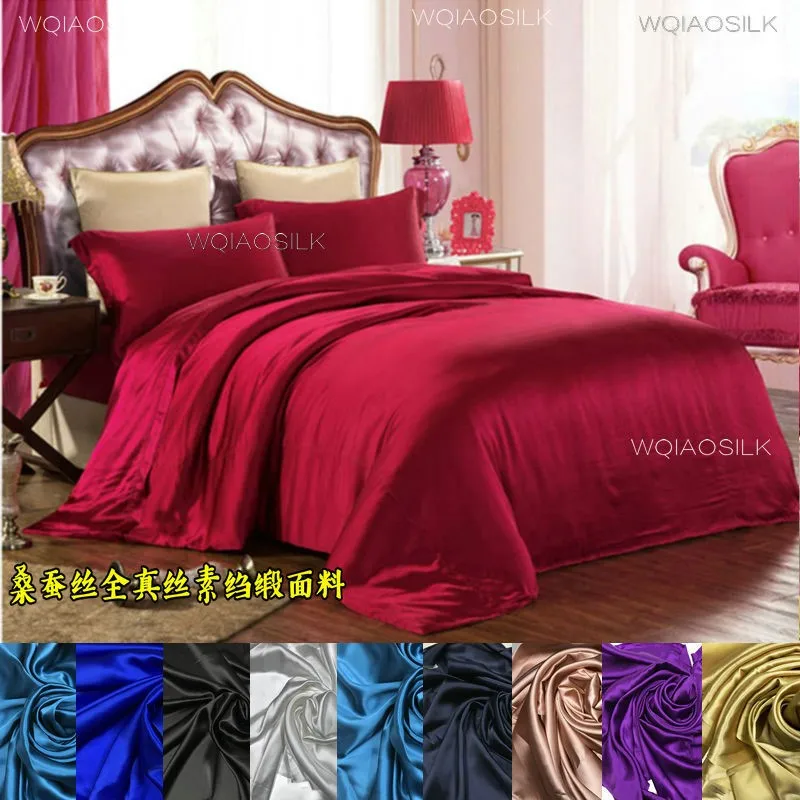 2.8 m wide width 100% silk bedding 19momme heavy fabric crepe satin plain