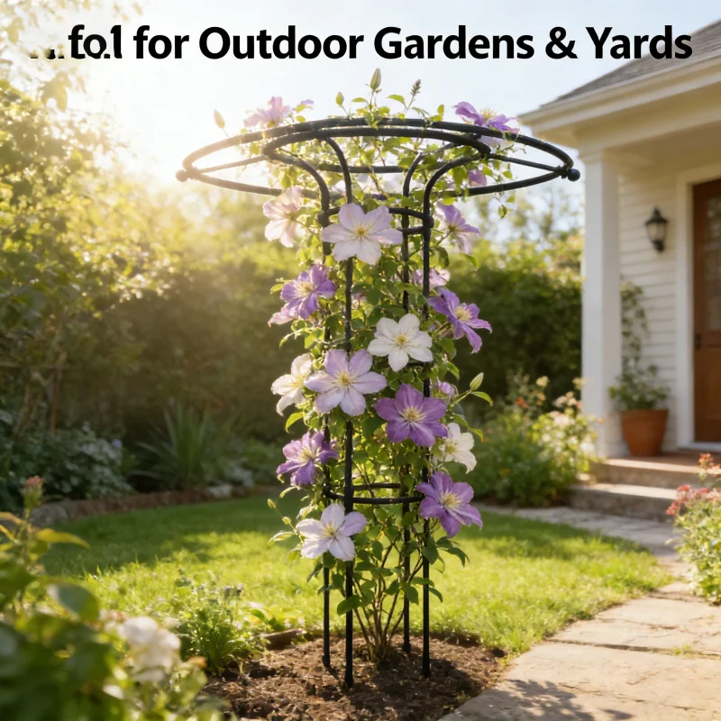 Umbrella Shaped Mushroom Head Garden Plant Trellis Climbing Vine Support for Rose Clematis Outdoor Potted Plant Gardening Decor