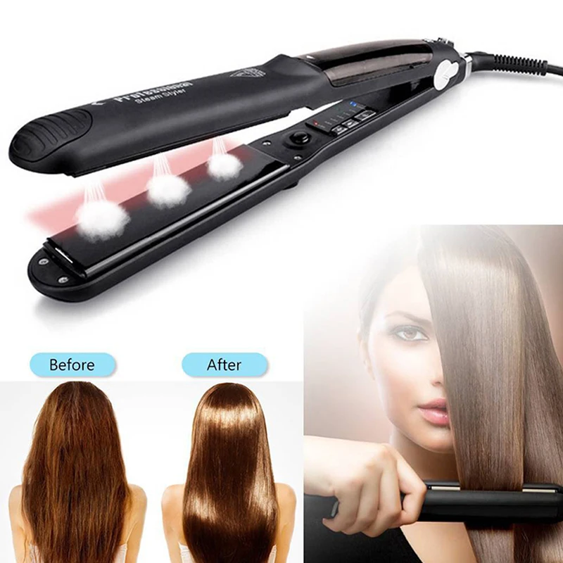 

Steam hair straightener, hydrating spray, hair care, curling and straightening dual-purpose portable hair straightener