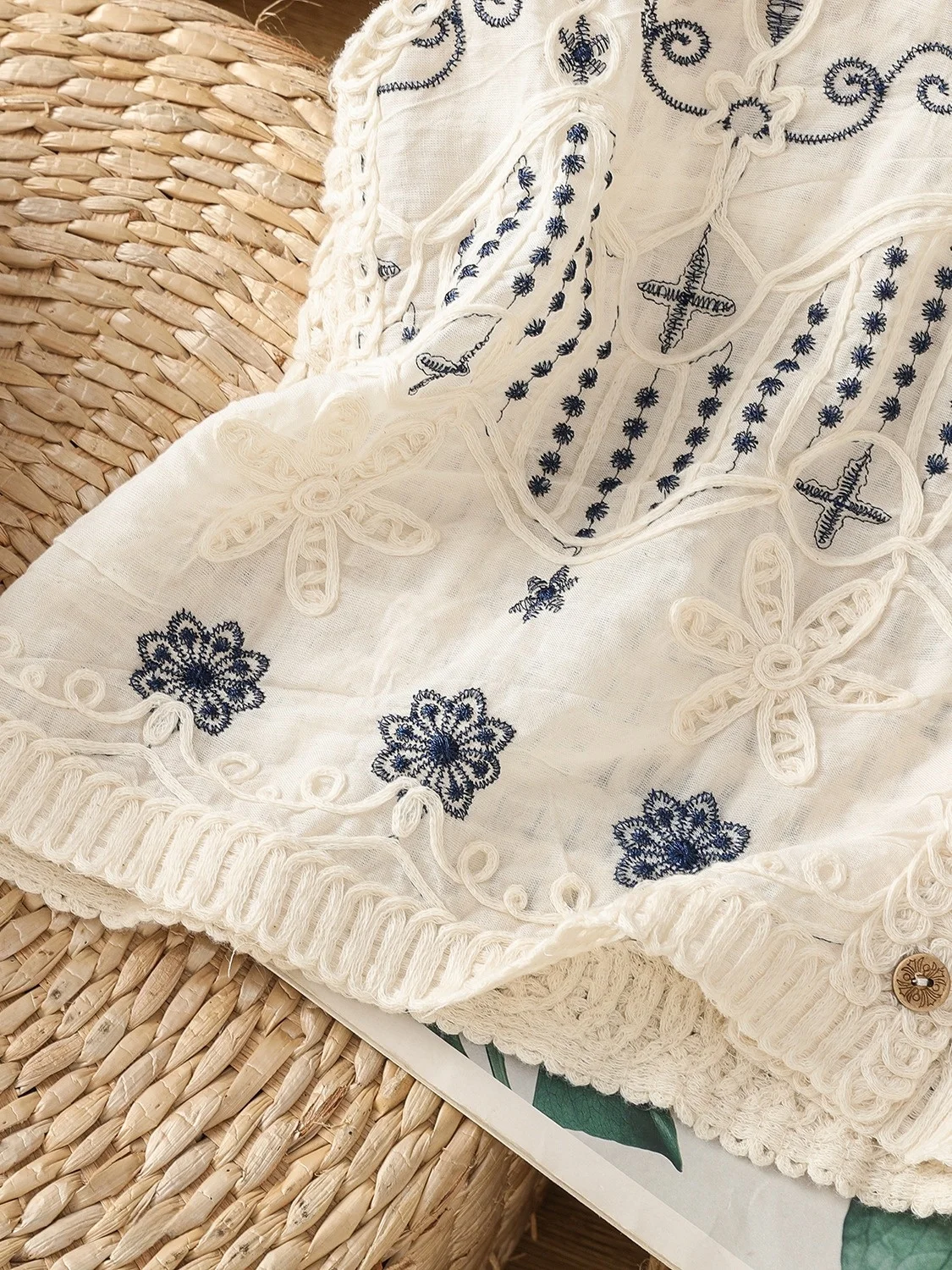 Gilet Lavorato a Maglia Ricamato Retrò da Donna, Estivo Sottile, Taglia Piccola, Collo Tondo, Top con Spalline Imbottite