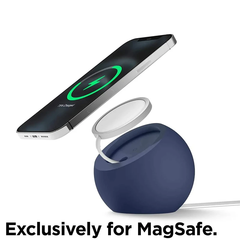 Desktop Kugelförmiger Magnetischer Silikon-Ladeständer für Magsafe iPhone 15 Macsafe Ladegerät Dockingstation Zubehör