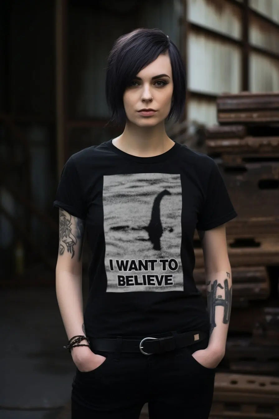 I Want To Believe Loch Ness T Shirt Cryptozoology Nessie Believer Lake Monster Fan Sea Serpent Unexplained