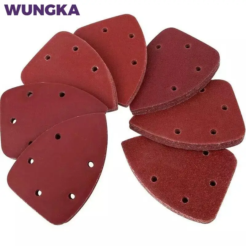 

20pcs Self-adhesive Sandpaper Triangle 5 holes Delta SanderHook Loop Disc Abrasive Tools For Polishing Grit 40-1000