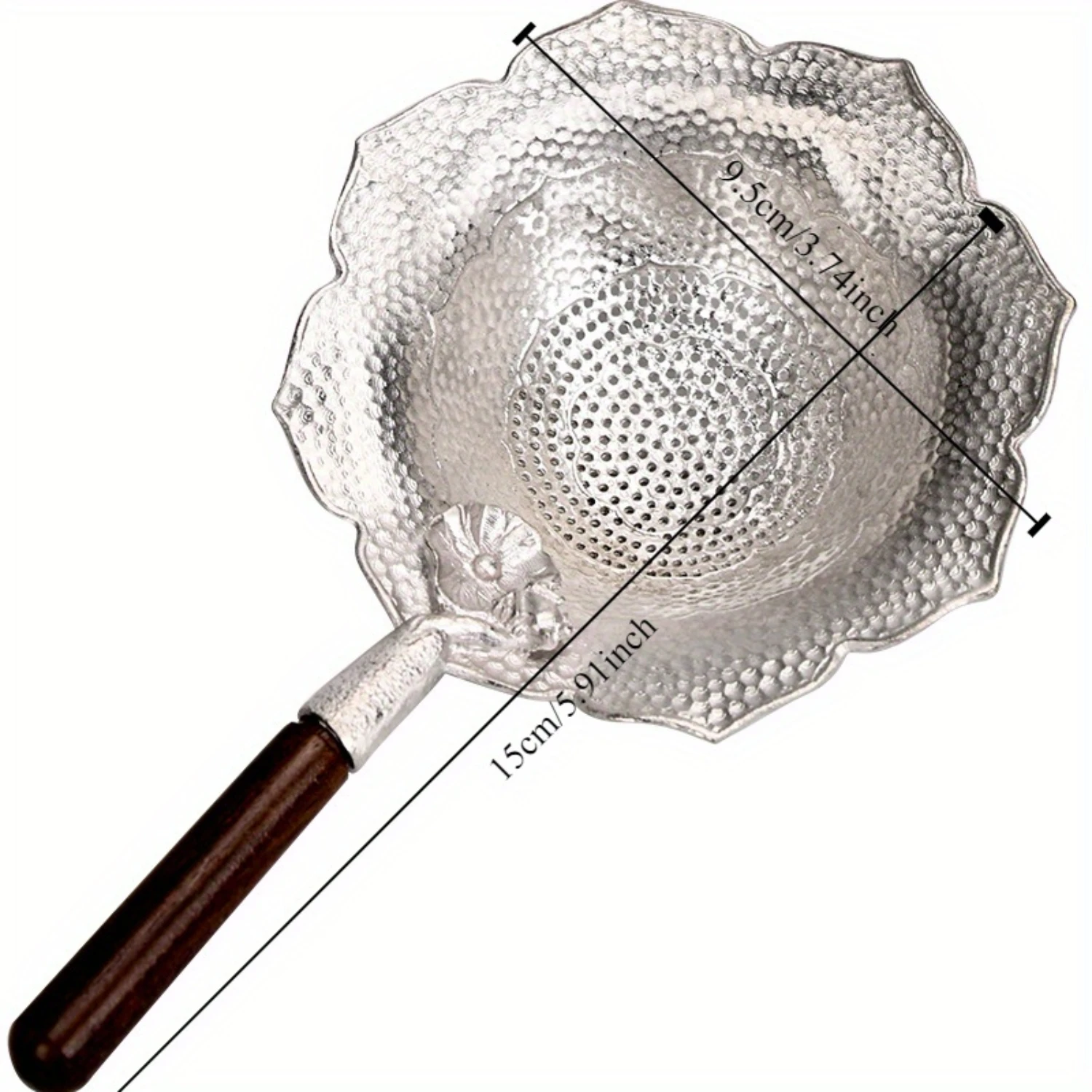 Japanese Kung Fu Tea Ceremony Strainer - Pure Tin, Leaf Design, Precise Filtration, Tea Holder