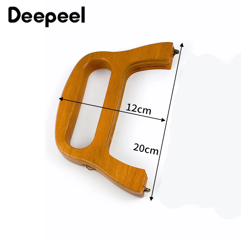 1Pc Deepeel 20cm Wood Bag Handle Women\'s Handbag Handmade Sewing Brackets Frame Kiss Clasp Making Bags DIY Purse Accessories