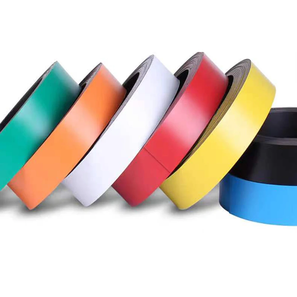 1 Meter Flexible Soft Magnetic Stripe 25x1mm Color Rubber Magnetic Strip Sheet Labels Stickers Writable Fridge Crafts DIY Magnet