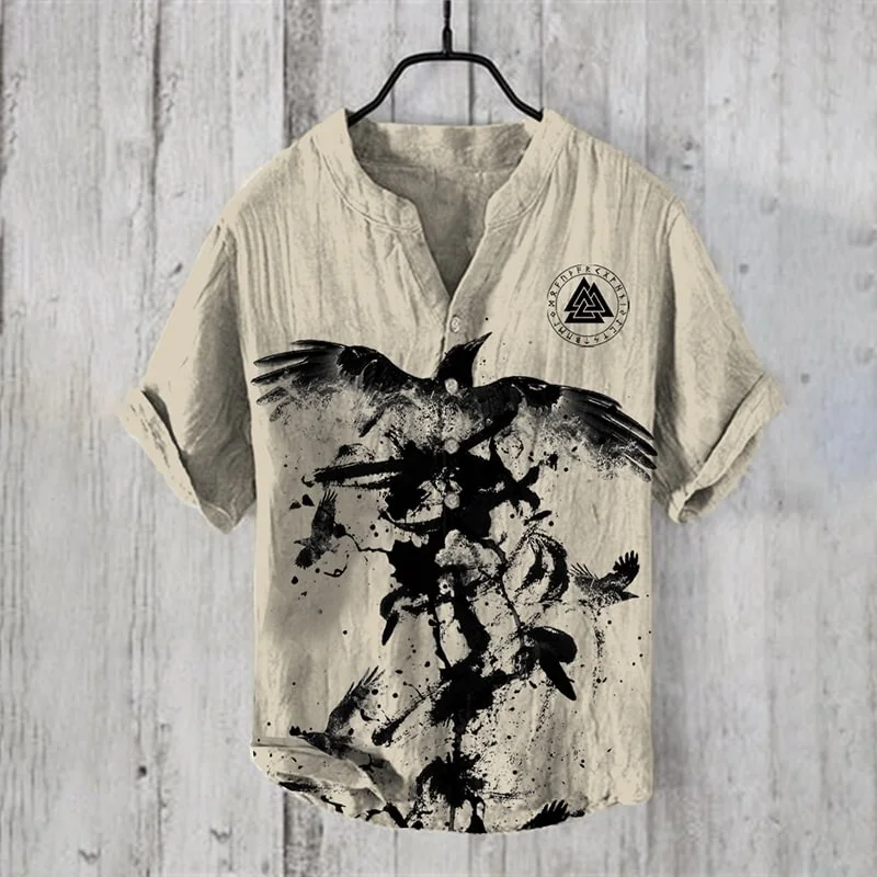 

2025 new fashionable summer casual Santa Fe 3D printed Hawaiian men's vacation short sleeved shirt linen