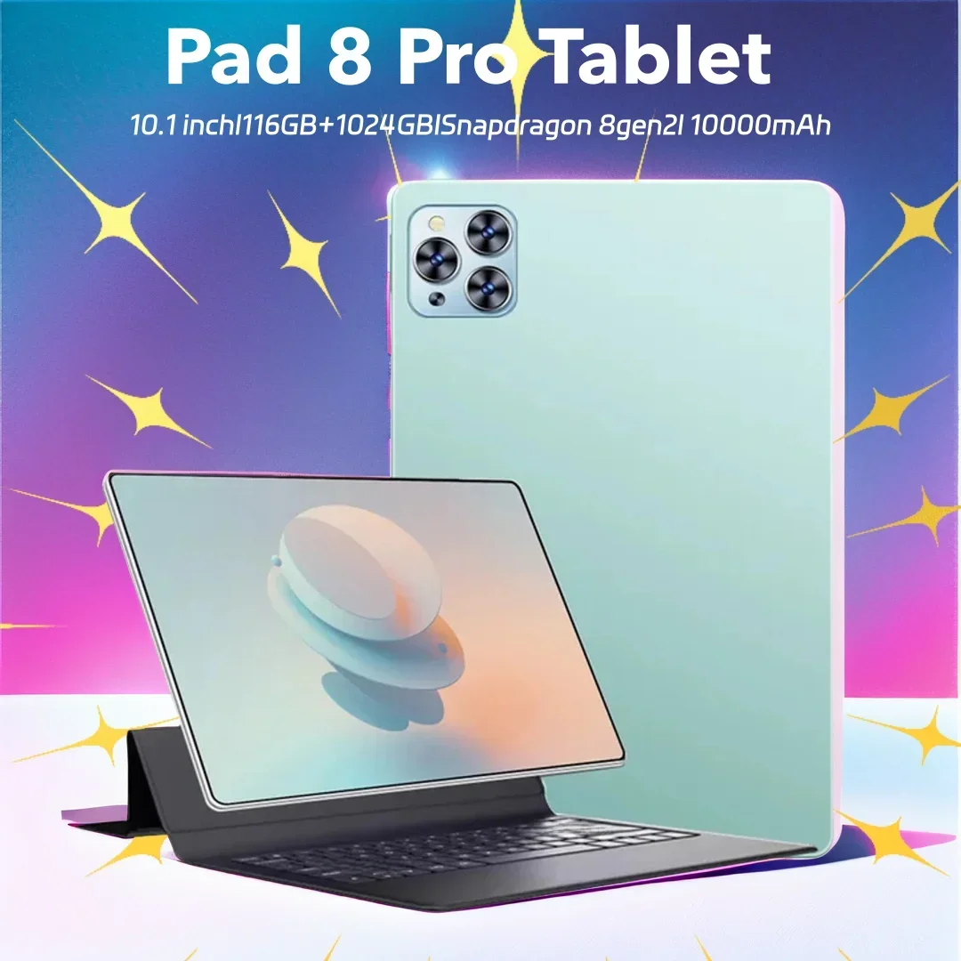 

2024Original Pad 8 Pro Tablet 10.1 inch Android 13 Global Snapdragon 8gen2 16GB+1024GB 10000mah 5G Dual SIM WIFI HD Full Screen