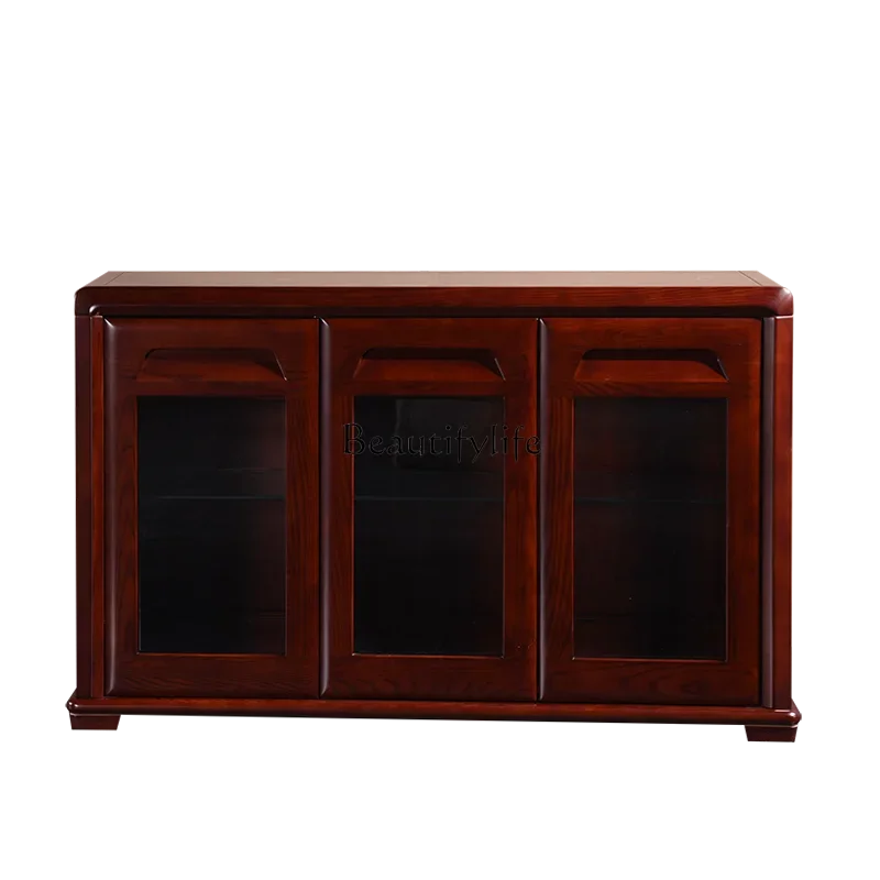

P13Solid wood dining side cabinet Chinese storage Ash restaurant locker