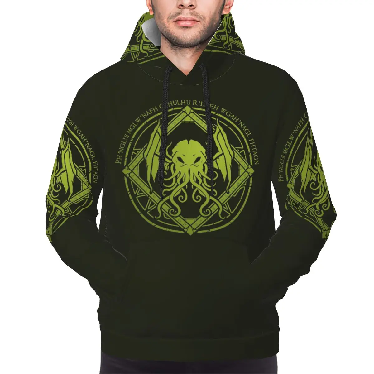 Cthulhu - Lovecraft - Chant Design Sudaderas con capucha Hip Hop Jersey Otoño Invierno Hombres Mujeres Sudaderas Tops de manga larga