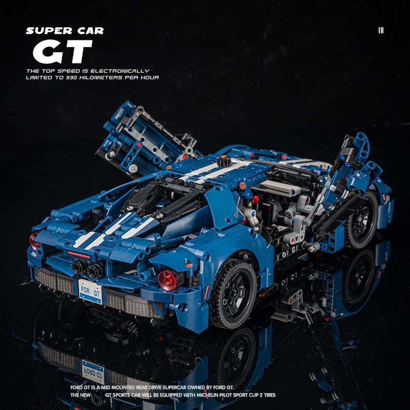 2024 New Technical Forded GT Muscle Racing Car Building Block Model Sports Vehicle MOC 42154 Assemble Toys Bricks for Kids Gifts