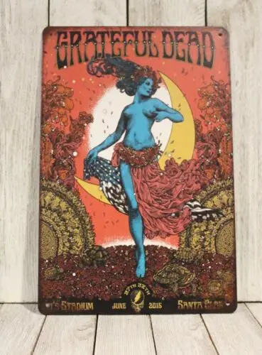 The Grateful Dead Tin Sign Live in Concert 1972 Tour Vintage Ad Metal Poster XZ