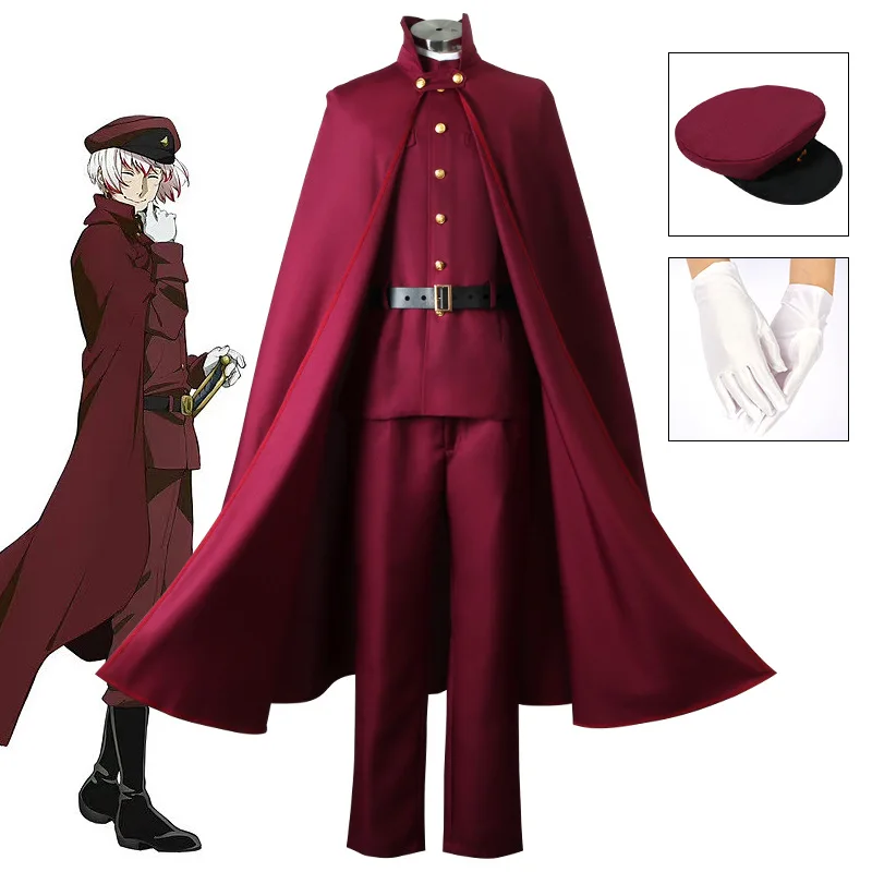 

Anime Bungou Stray Dogs 4th season Tetchou Suehiro Cosplay Costumes Hat Cloak Cape Uniform Suit For Men Halloween Party Clothing