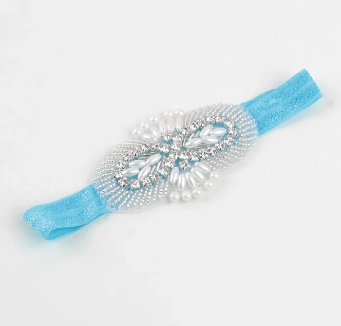 Yundfly Vintage Baby Girls Pearl Flower Rhinestone Headband Elastic Kids Hair Accessories Newborn Photo Prop